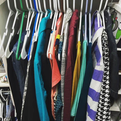 "I took photos and out them all into Pureple, a closet organizing app. The outfit-maker helped me check the mixing and matching and I have at least 36 outfits!"